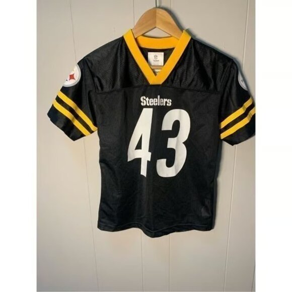 NFL Tops - NFL Kids Pittsburgh Steelers 43 football jersey Polamalu Youth Medium